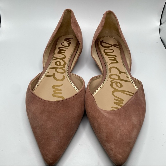 Sam Edelman Rodney Pointy Toe d'Orsay Flat Suede Leather Pink (US 8.5) - Picture 6 of 8